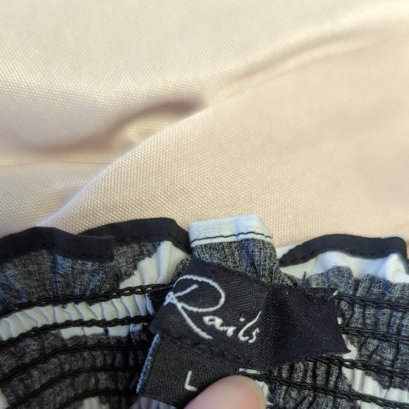 00693 Rails Zebra Smock Midi Dress Black White size Large animal print bohemian - Picture 5 of 6